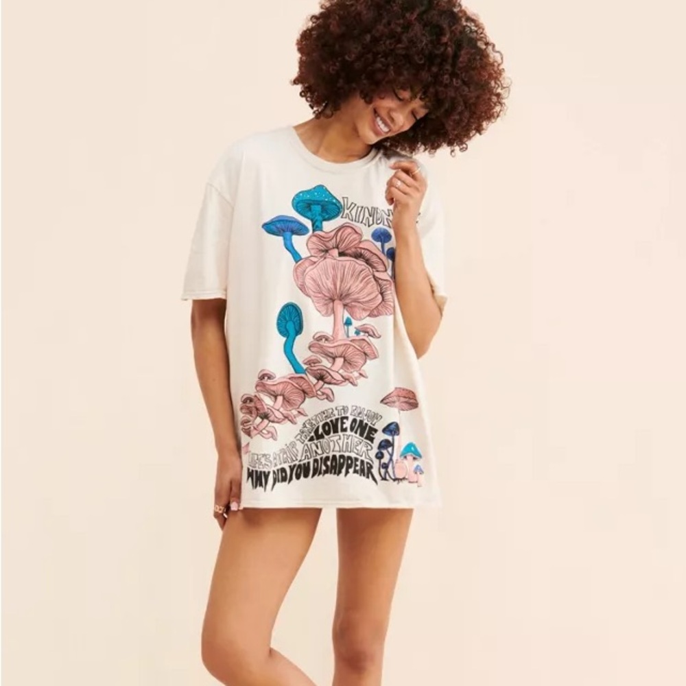 Urban Outfitters Mushroom Slouchy T-Shirt Dress